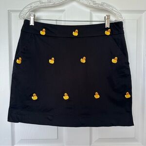Loudmouth Ladies Black Mini Skort with Yellow Duck Patterns